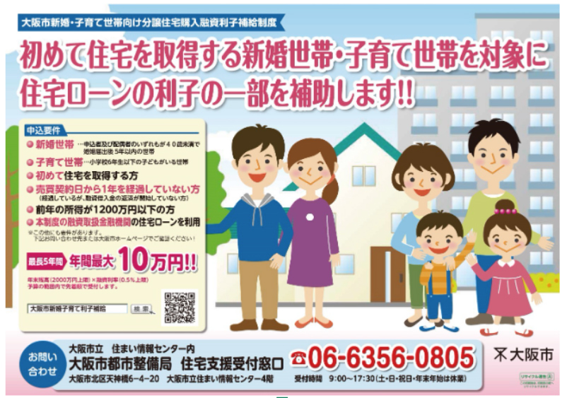 大阪市新婚・子育て世帯向け住宅購入融資利子補給制度